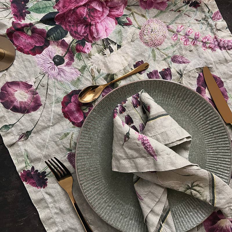 Blossom Garden - European linen table runner