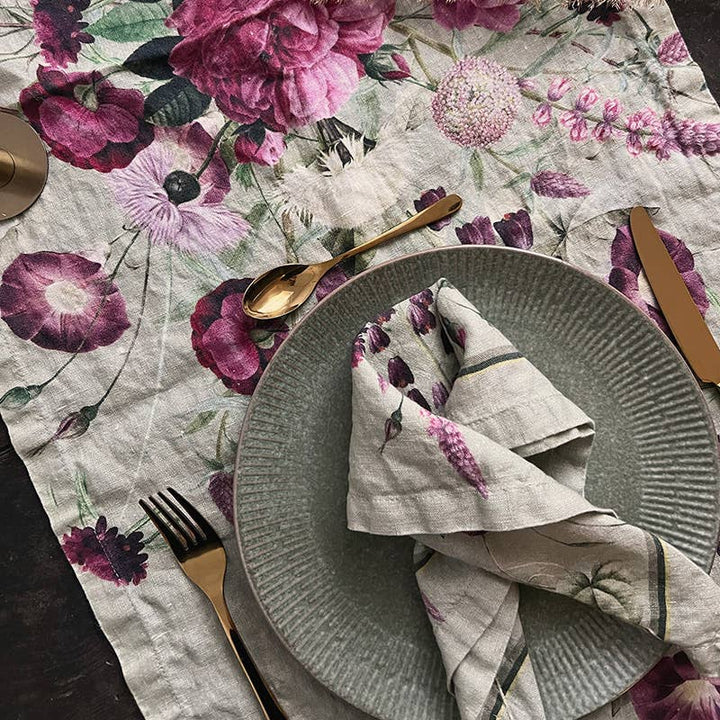 Blossom Garden - European linen table runner