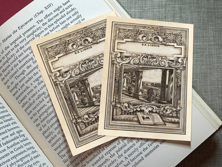 Bucolic Vista, Gummed Paper Ex-Libris Bookplates