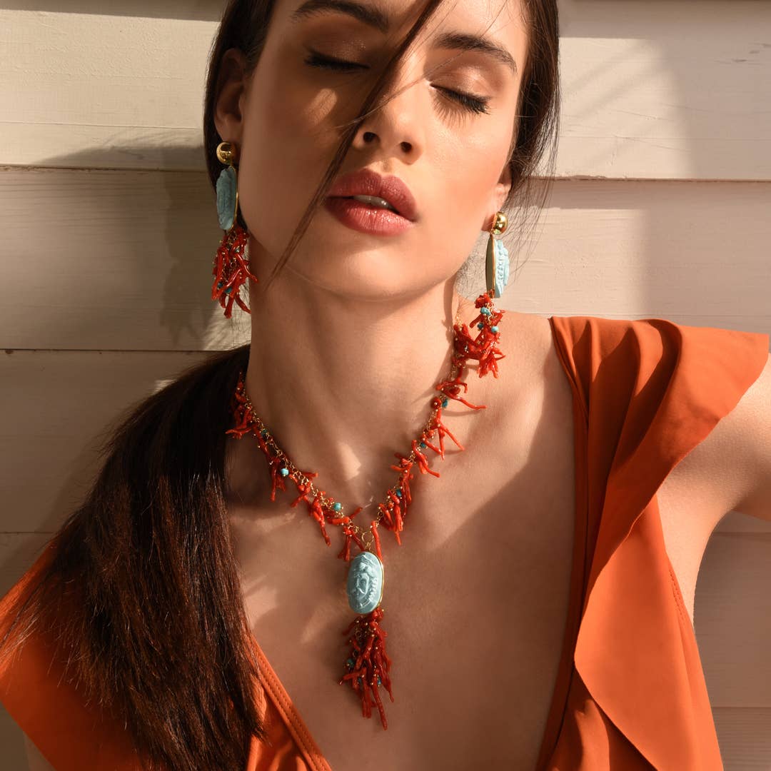 Handmade Coral Earrings