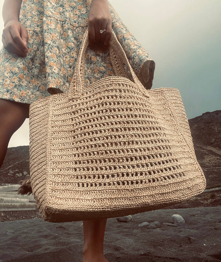 Tsingy net bag in natural raffia