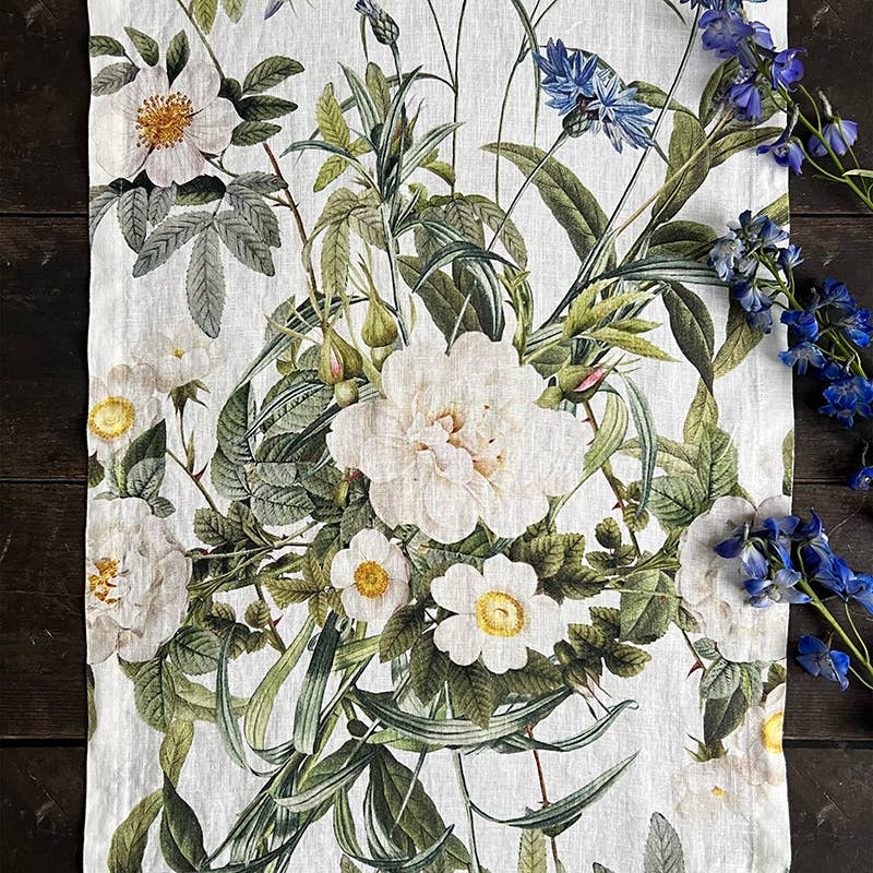 Blue Flower garden Table runner