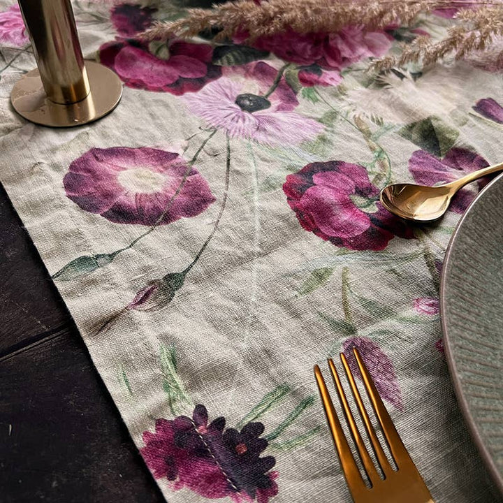 Blossom Garden - European linen table runner