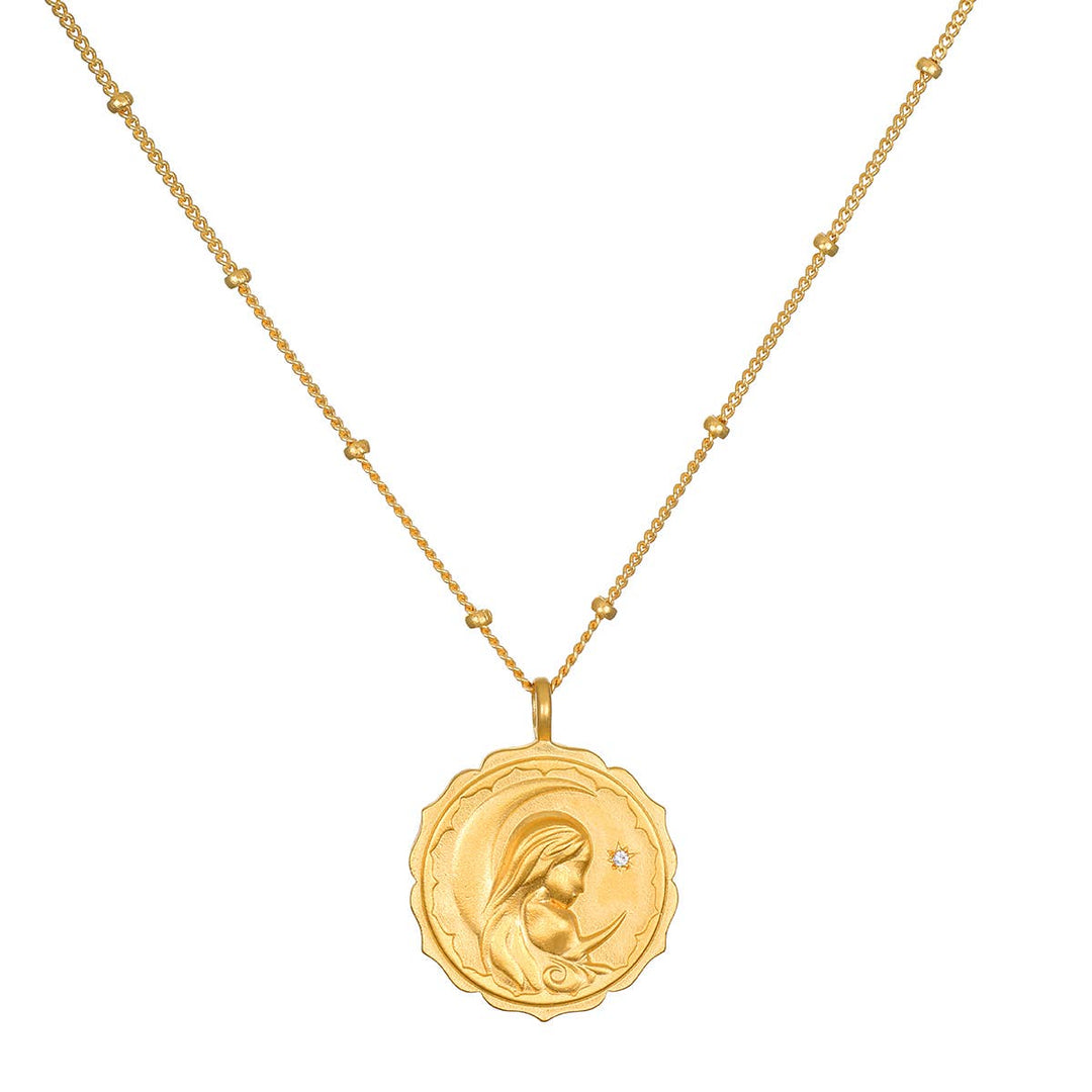 Protective Goddess Gold Necklace