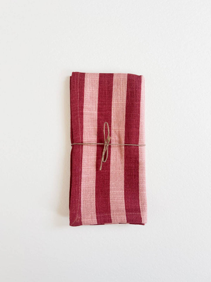 Jaipur Stripe Napkin, Pomegranate