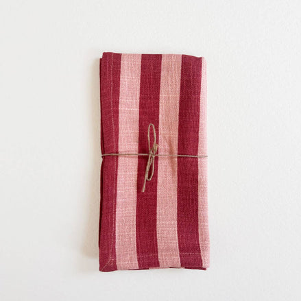 Jaipur Stripe Napkin, Pomegranate