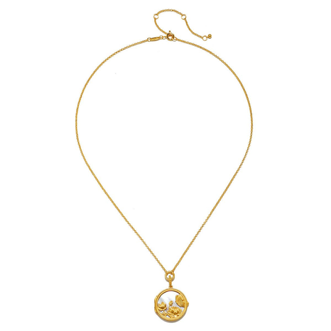 Take Flight Butterfly Pearl Locket Necklace 18”