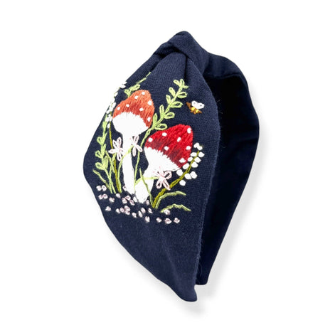 Midnight Forest Hand Embroidered Headband