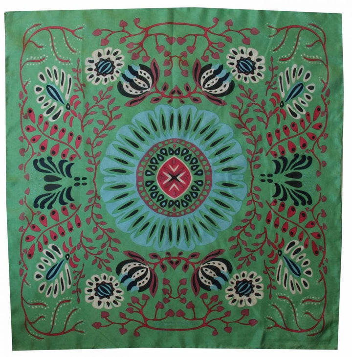 Silk  Scarf - Green Green Mini Marushka