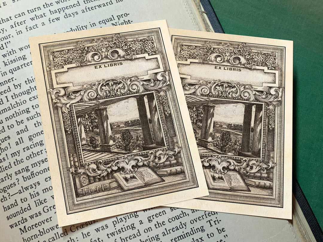 Bucolic Vista, Gummed Paper Ex-Libris Bookplates