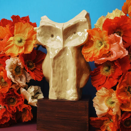 Owl vase  yellow After Midnight