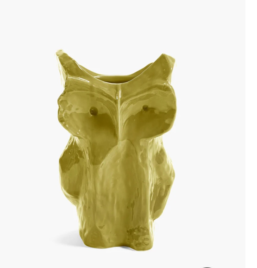 Owl vase  yellow After Midnight